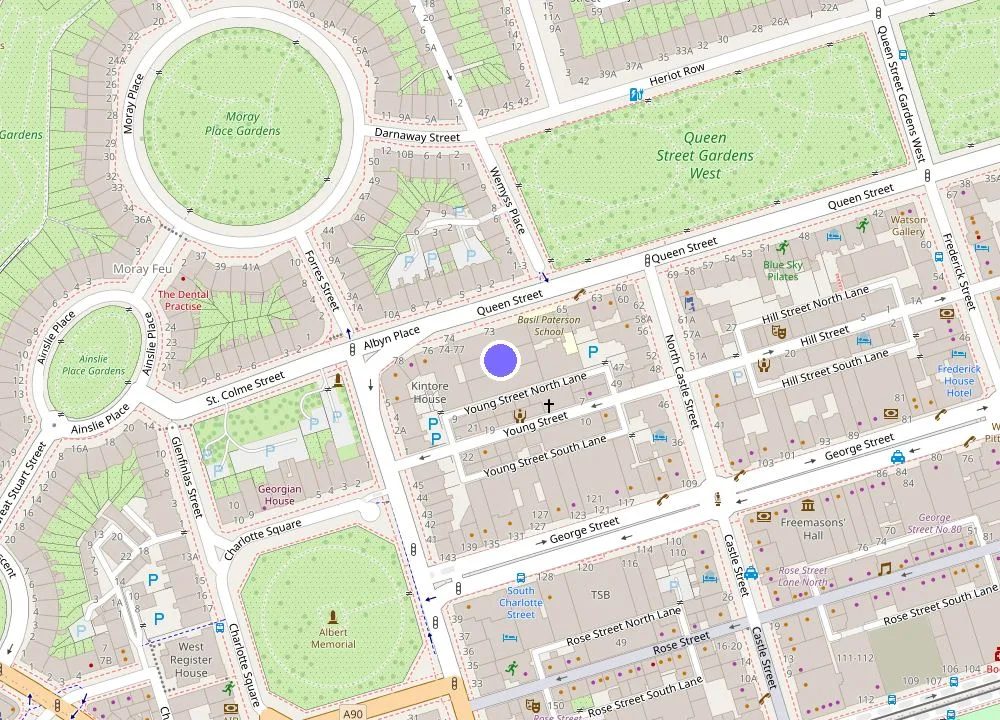 Map: Yotel Edinburgh